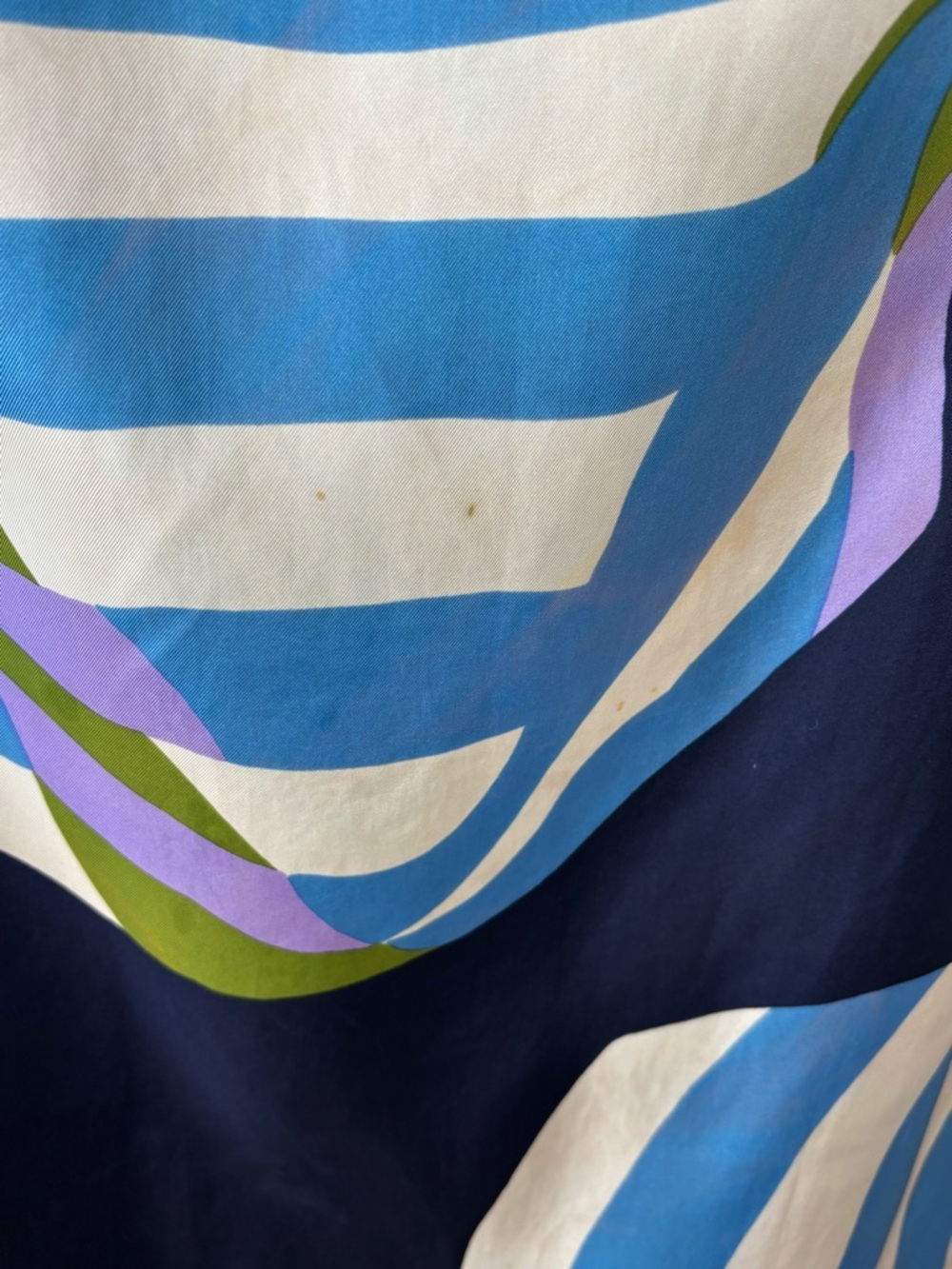 Dior Vintage Navy and Cream Silk Scarf 30” - Picture 4 of 6